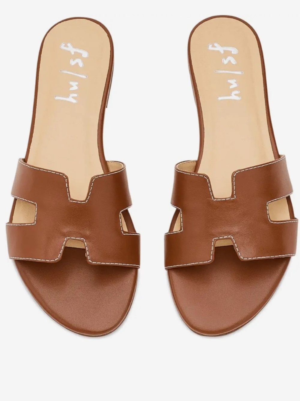 French sole cognac sandals